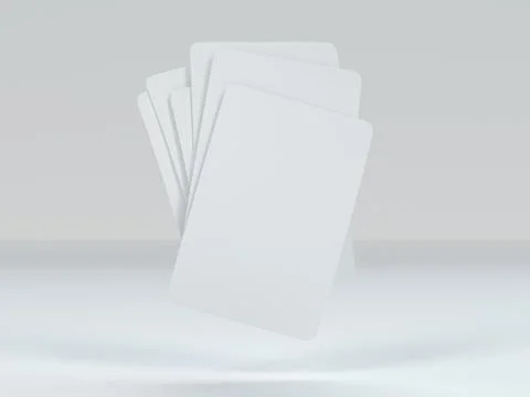 Playing cards mockup deck of playing cards isolated in white table 3D rendering イラスト素材