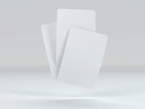Playing cards mockup deck of playing cards isolated in white table 3D rendering Illustrazione stock