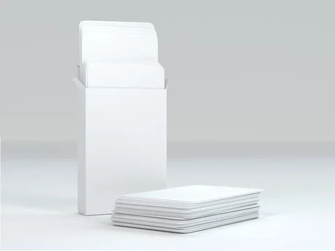 Playing cards mockup deck of playing cards isolated in white table 3D rendering イラスト素材