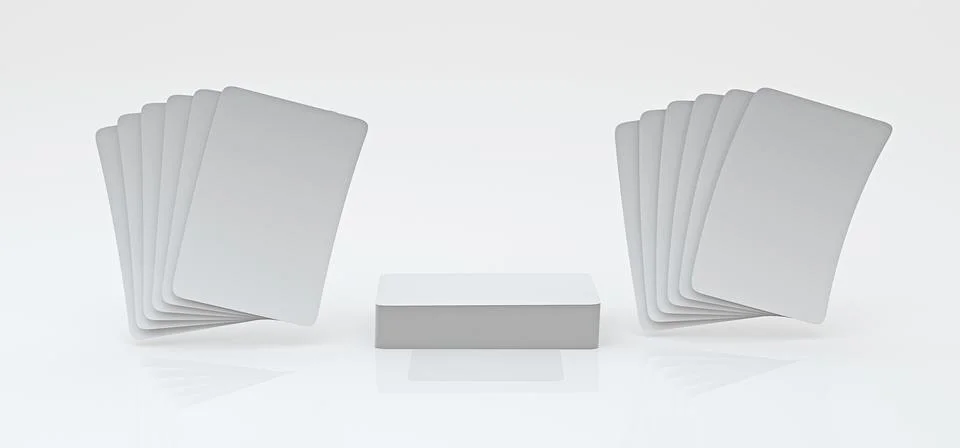 Playing cards mockup deck of playing cards isolated in white background 3D Stock Illustration