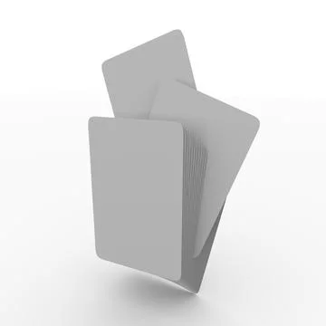 Playing cards mockup deck of playing cards isolated in white background 3D Stock Illustration