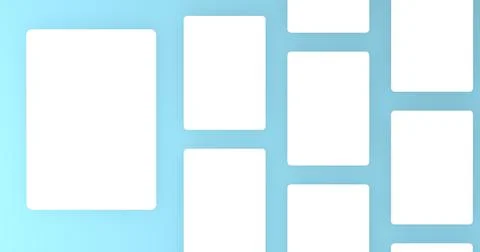 Playing cards mockup, deck of playing cards on blue background. 3D rendering Stockillustratie