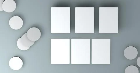 Playing cards mockup, deck of playing cards on grey background. 3D rendering Illustrazione stock