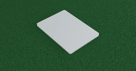 Playing cards mockup, deck of playing cards on green casino carpet. 3D rendering Stock Illustration