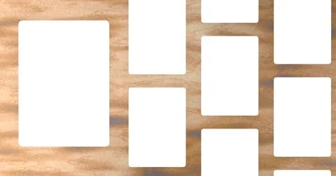 Playing cards mockup, deck of playing cards on wooden table. 3D rendering Illustrazione stock