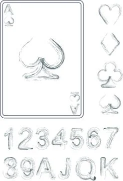 Playing cards numbers Stock Illustration