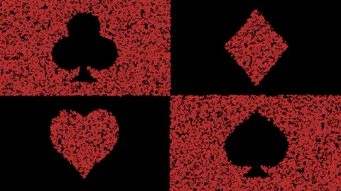 Playing cards particles with alpha Stock-Footage 95319173