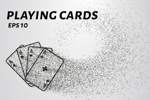 Playing cards of the particles. Playing cards consists of small circles and.. Stock Illustration
