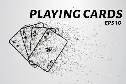 Playing cards of the particles. Playing cards consists of small circles and.. Stock Illustration
