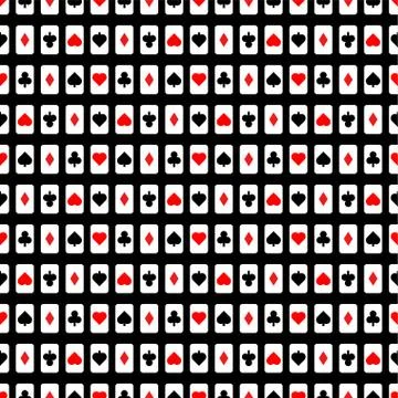 Playing cards pattern seamless. Poker cards background. vector texture Stock Illustration