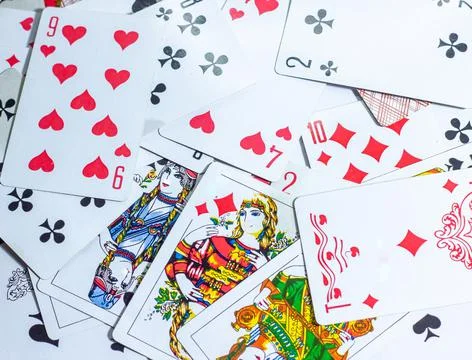 Playing cards, playing cards on the table, playing cards background Stock Photos