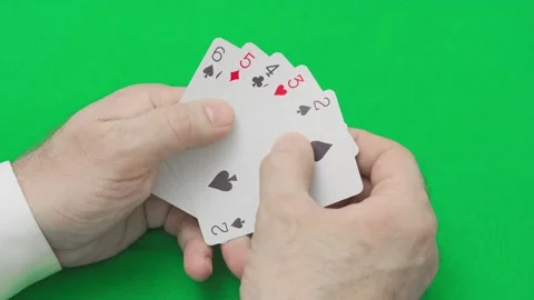 Playing cards with poker combination Video stock 281774140