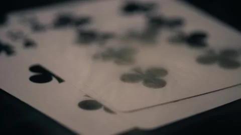 Playing cards reveale by smoke Video stock 336956840