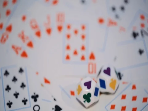 Playing cards scattered on a table 스톡 동영상 73593451