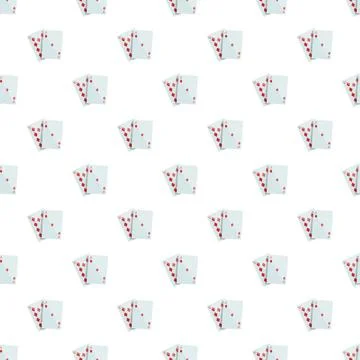 Playing cards seamless pattern with ace of diamonds Stock Illustration