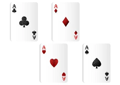 Playing cards set aces Stock Illustration