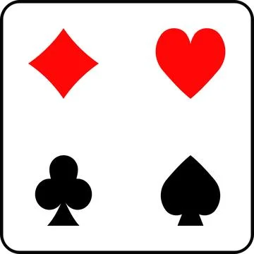 Playing cards. Set of card suits. Vector illustration. Stock Illustration