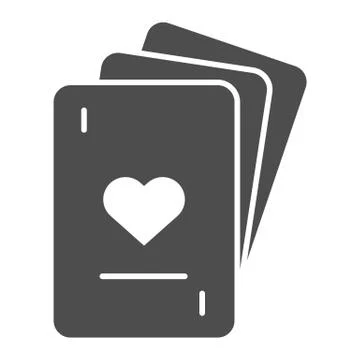 Playing cards solid icon. Casino vector illustration isolated on white. Games Stock Illustration