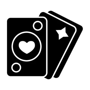 Playing cards solid icon. Game vector illustration isolated on white. Casino Stock Illustration