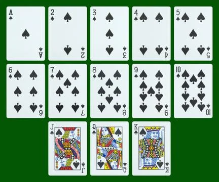 Playing cards - spades Stock Photos