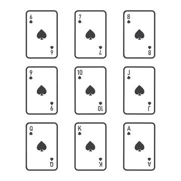 Playing cards spades suit vector Stock Illustration