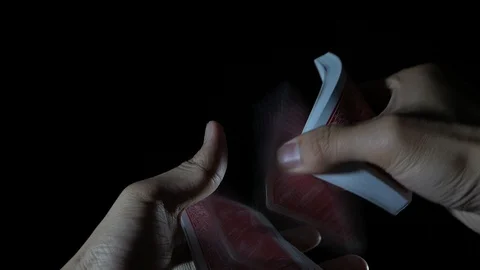 Playing Cards Spring in Slow Motion Stock Footage