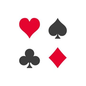 Playing cards suit icon vector on white background Stock Illustration