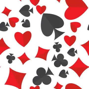 Playing cards suits seamless pattern Stock Illustration