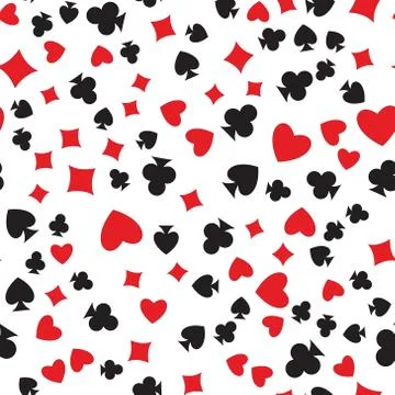 Playing cards suits seamless pattern Stock Illustration