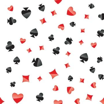 Playing cards suits seamless pattern Stock Illustration