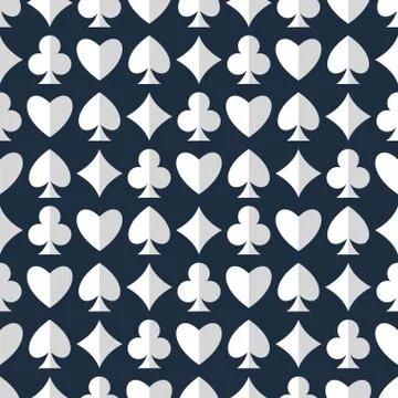 Playing cards suits seamless pattern Stock Illustration
