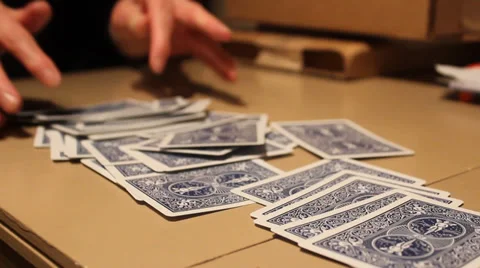 Playing Cards On Table Stock Footage 35333846