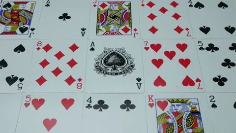 Playing cards on the table Stock-Footage 89572052