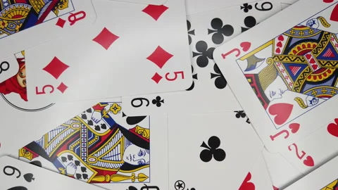Playing cards on the table Stock Footage 158118825
