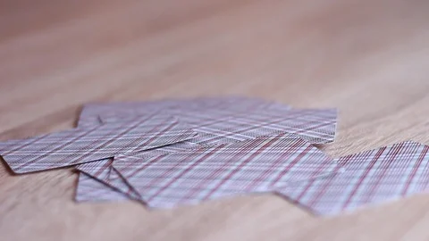 Playing cards on the table/card-shirt surface 動画素材 93336591