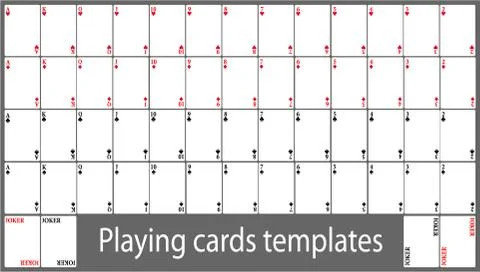 Playing cards template set Stock Illustration