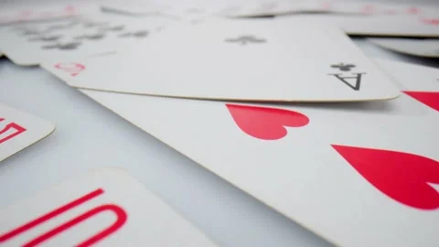 Playing cards on the white bacground. Stock Footage 211399593