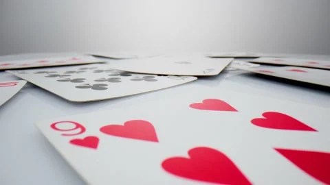Playing cards on the white bacground. Stock Footage 211399623