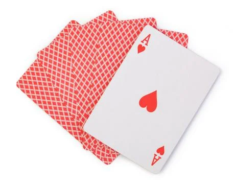 Playing cards on white background Stock Photos