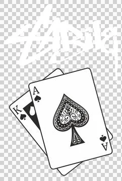 Playing cards white writing Stock Illustration