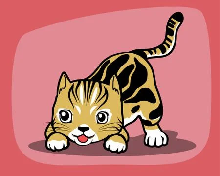 Playing Cat 스톡 일러스트