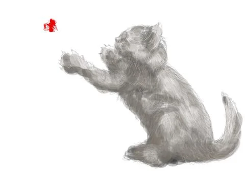 Playing cat Stock Illustration