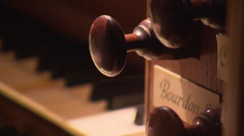 Playing a cathedral organ Stock Footage 62943834