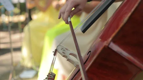 Playing the cello, close up Stock Footage 40634661
