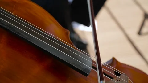 Playing the cello close up Stock Footage 61926035