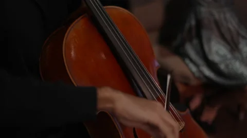 Playing the cello close up Video stock 148759734