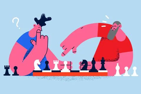 Playing chess and contest concept Stock Illustration
