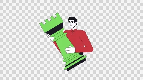 Playing chess benefits 2D animation Stock Footage 307912224