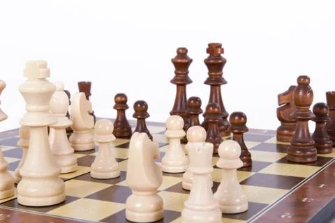 Playing chess on board Stock Photos