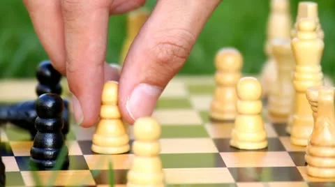 Two People Playing Chess Game First Moves Of Stock Footage SBV-309451141 -  Storyblocks